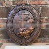 Jesus Cross Wood Carving Wall Decor Christ Figures Catholic Relic Church Decoration