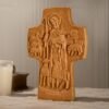 Jesus Good Shepherd Cross Shepherd's Image Christian Statue Ornament Religious Art Gospel Catholic Gift for Priest Wood Carved