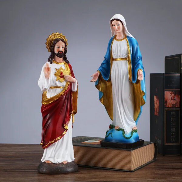 Jesus Heart Crucifixion Resin Home Decoration Handicraft Catholic Church Utensils Virgin Mary Religious Figure Statue Christian