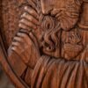 Jesus carrying the cross, Catholic religious figure, wooden icon, relief sculpture, handicraft, Christian home and decoration