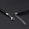 Viking Magic~Jewelry Men's Necklace - 3mm Cord - Leather - Stainless Steel - for Men - Color Black Silver