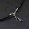 Viking Magic~Jewelry Men's Necklace - 3mm Cord - Leather - Stainless Steel - for Men - Color Black Silver