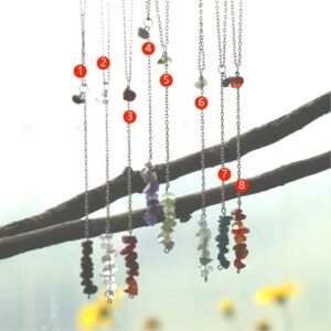 Jewelry Raw Crystal Pendant Agate Aquamarine Green Aventurine Necklace Amethyst Pink Crystal Necklace Natural Crystal Gift