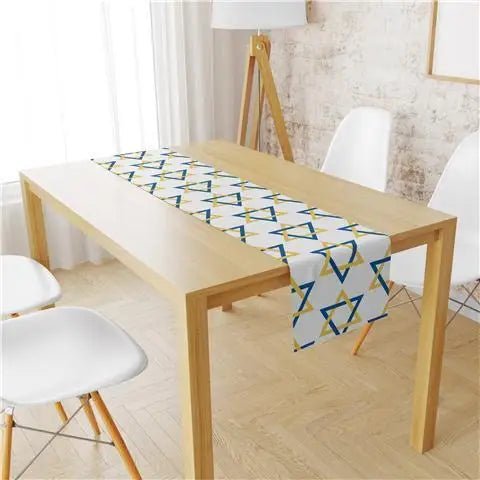 Jewish Hanukkah Table Runner Festival Decor Tablecloth Table Cover