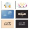 Jewish Happy Hanukkah Card Sets Gift Menorah Thank You Card 6pcs