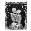 Kiss Skull Tapestry Wedding Moon Skeleton Tapestry Starry sky Tapestry Starry Tapestry Black and White Stars Tapestry for Room