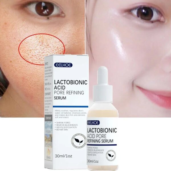 Lactobionic Acid Shrink Pores Facial Serum Firm Moisturizing Essence Liquid Repair Face Pores Beauty Skin Care Korean Cosmetics