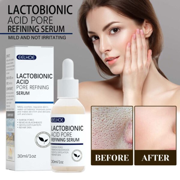 Lactobionic Acid Shrink Pores Facial Serum Firm Moisturizing Essence Liquid Repair Face Pores Beauty Skin Care Korean Cosmetics