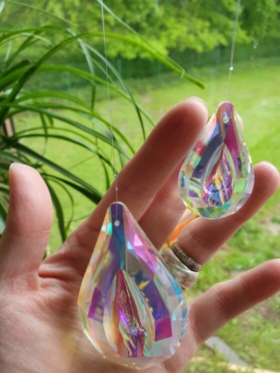 Large Prism Hanging Suncatcher Car Charm Window Faceted Crystal Sun Catcher Lamp Craft Supplies AB Color Bridesmaid Wedding Gift