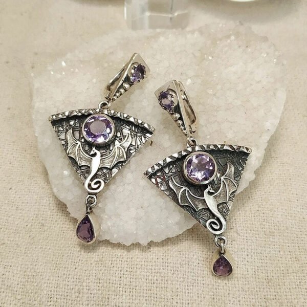 Earrings Dragon Stones | Dragon Drop Earrings Women | Gothic Earrings Stone - Trendy