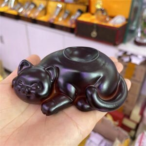 Lazy Lucky Cat Crystal Ball Base Resin Carft Ornament Home Decor Display Stand for 40-80mm Sphere
