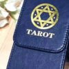 Leather tarot storage box collection board game oracle card holder box pentagram Wicca Divination cards accessories Ritual Props Tarot &Divination