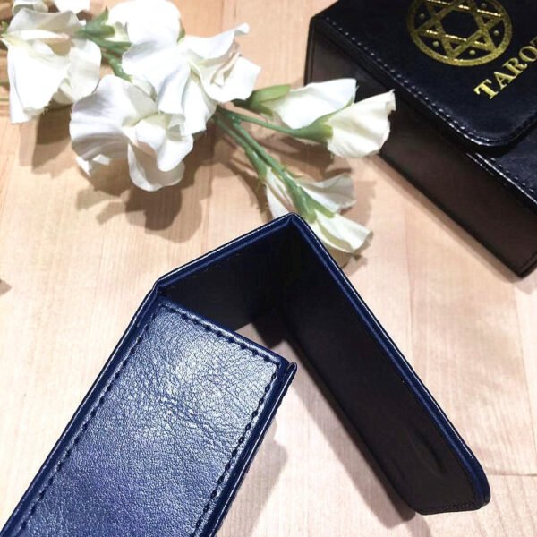 Leather tarot storage box collection board game oracle card holder box pentagram Wicca Divination cards accessories Ritual Props Tarot &Divination