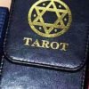 Leather tarot storage box collection board game oracle card holder box pentagram Wicca Divination cards accessories Ritual Props Tarot &Divination