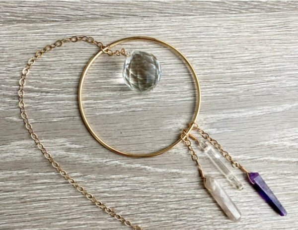 Leo Crystal Suncatcher  Crystal Points Rainbow Maker window hanging Wall hanging garden decoration  Leo Crystals Zodiac Gift  Wall Decor