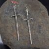 Long Sword Earrings Gothic Fantasy Medieval Viking Witchy TOUCHÉ-Sword Jewelry Dramatic Statement classical gift Cosplay women