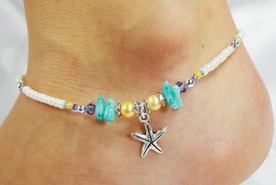 Lotus Chakra Anklet Ankle Chain Ankle Bracelet Gemstone Chakra Ankle Chain Rainbow Beaded Anklet
