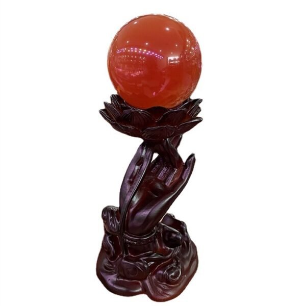 Lotus Guanyin Buddha Hand Resin Crystal Ball Base Resin Charm Craft Fengshui Ornament Home Decor Suitable for 6-8cm Crystal Ball