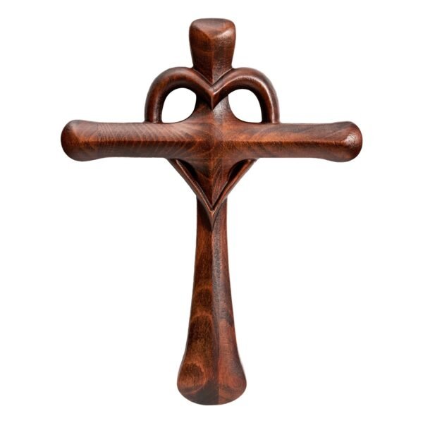 Love Wooden Cross Heart Shape Cross Christian Interior Wall Decor Wall Hanging Hand Carved Wooden Cross Christian Faith Heart