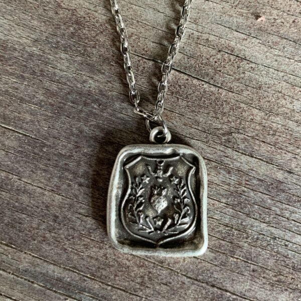 Loves Triumph - Swallow and Enflamed Heart Necklace - Ardent Hope, Love and Affection