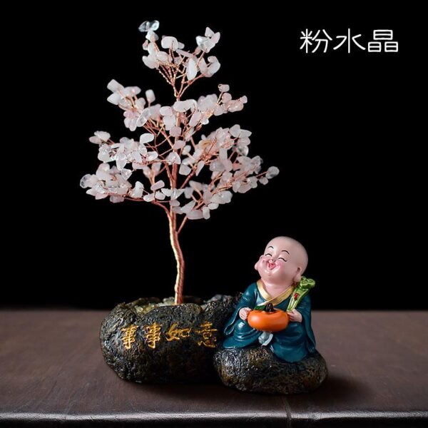 Magicun Crystal~Lucky natural crystal ornaments decorations home furnishings monk Feng Shui  tree Money Tree