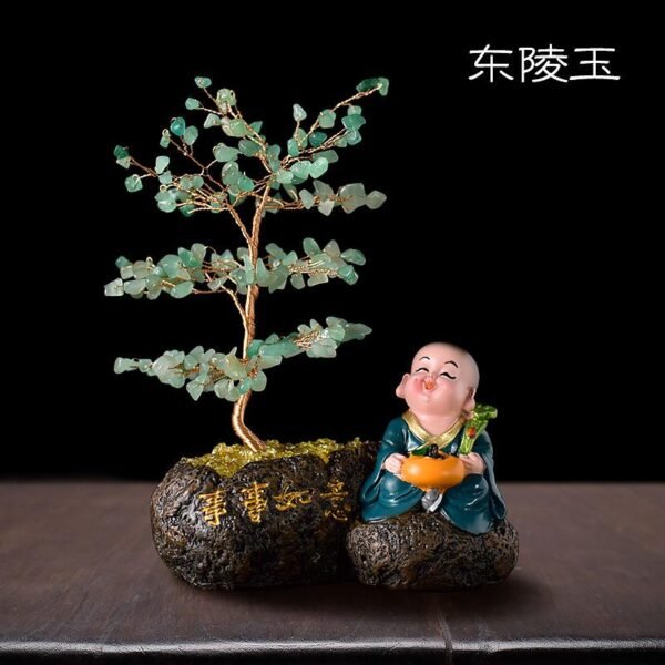 Magicun Crystal~Lucky natural crystal ornaments decorations home furnishings monk Feng Shui  tree Money Tree