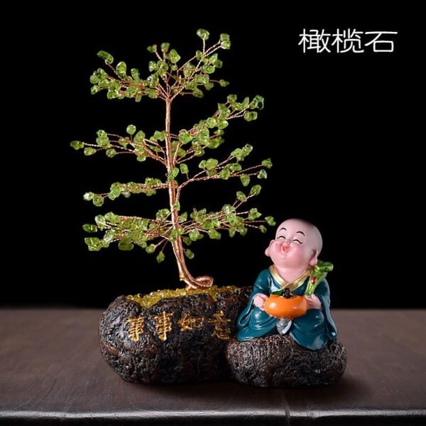 Magicun Crystal~Lucky natural crystal ornaments decorations home furnishings monk Feng Shui  tree Money Tree