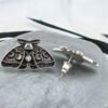 Luna Moth Stud Earrings Silver Color Moon Phase Earrings