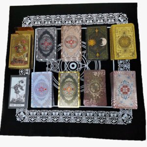 Luxury Gold Foil Tarot Card Hot Stamping PVC Waterproof and Wear-resistant Board Game Card Divination with Paper Instructions