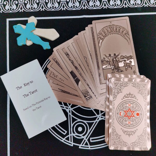 Luxury Gold Foil Tarot Card Hot Stamping PVC Waterproof and Wear-resistant Board Game Card Divination with Paper Instructions
