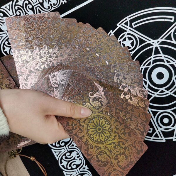 Luxury Gold Foil Tarot Card Hot Stamping PVC Waterproof and Wear-resistant Board Game Card Divination with Paper Instructions