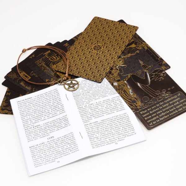 Luxury Gold Foil Tarot Card Hot Stamping PVC Waterproof and Wear-resistant Board Game Card Divination with Paper Instructions