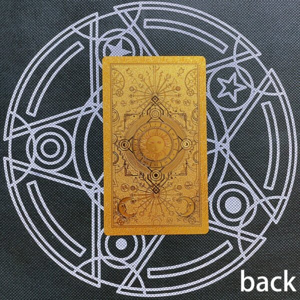 Luxury Gold Foil Tarot Card Hot Stamping PVC Waterproof and Wear-resistant Board Game Card Divination with Paper Instructions