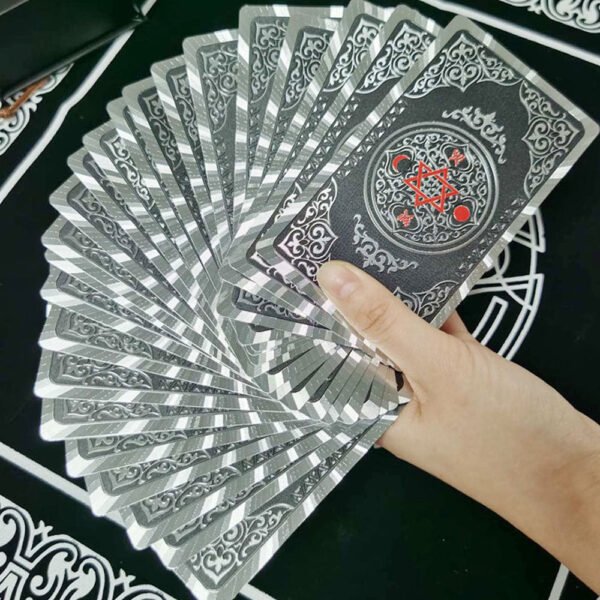 Luxury Gold Foil Tarot Card Hot Stamping PVC Waterproof and Wear-resistant Board Game Card Divination with Paper Instructions