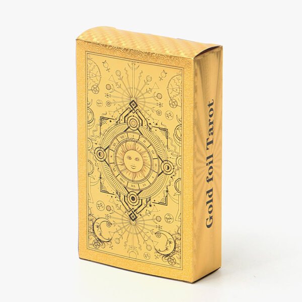 Luxury Gold Foil Tarot Card Hot Stamping PVC Waterproof and Wear-resistant Board Game Card Divination with Paper Instructions