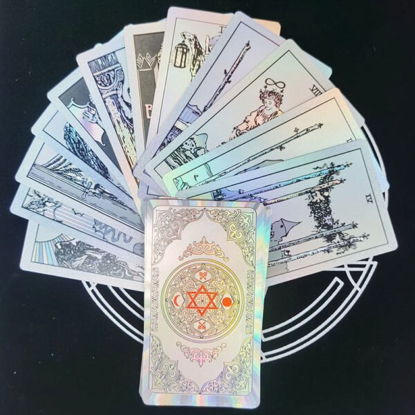 Luxury Set Tarot Cards Divination Six-pointed Star Golden Table Game Prediction Card Pvc Waterproof and Wear-resistant Gift Box