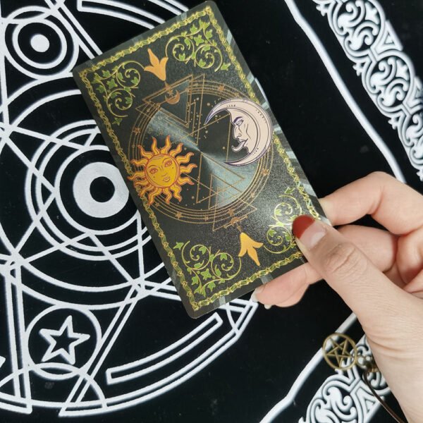 Luxury Set Tarot Cards Divination Six-pointed Star Golden Table Game Prediction Card Pvc Waterproof and Wear-resistant Gift Box