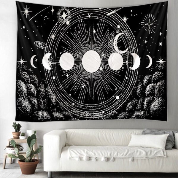 MOON tapestry Mandala Tapestry Hippie Macrame Tapestry Wall Hanging Boho Decor  Witchcraft Tapestry  Wall Decor