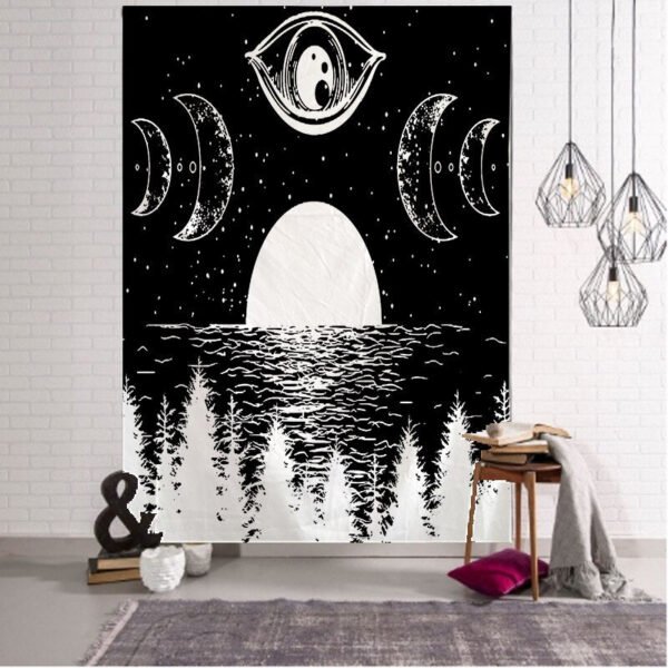 MOON tapestry Mandala Tapestry Hippie Macrame Tapestry Wall Hanging Boho Decor  Witchcraft Tapestry  Wall Decor