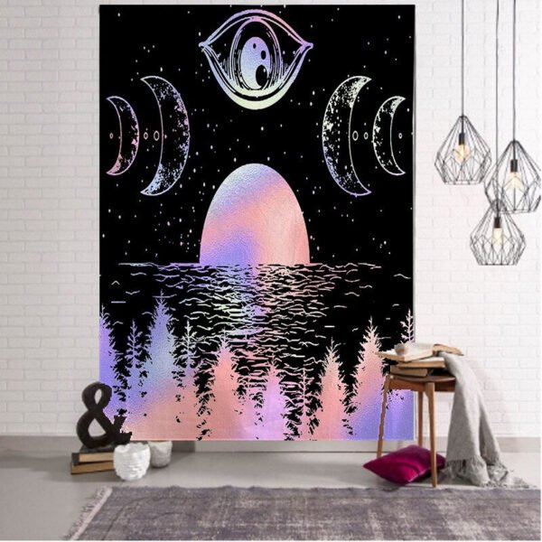 MOON tapestry Mandala Tapestry Hippie Macrame Tapestry Wall Hanging Boho Decor  Witchcraft Tapestry  Wall Decor