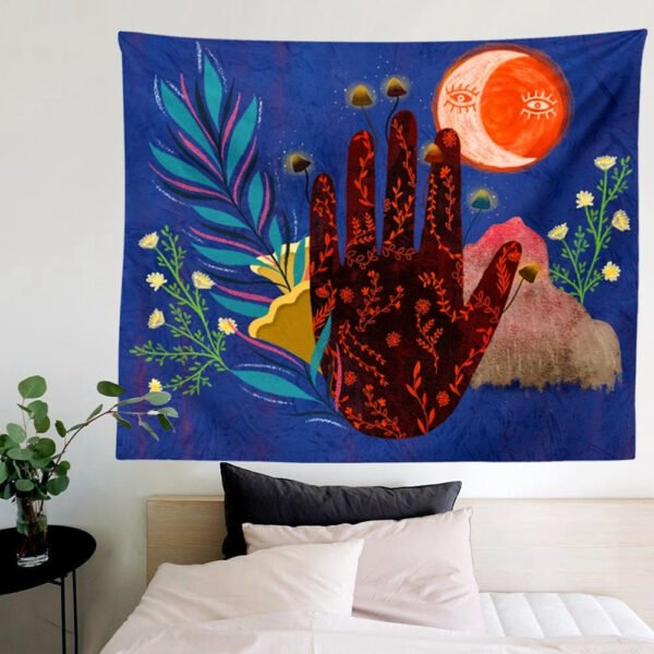 Magic Hand Tarot Tapestry Wall Hanging Moon Phase Tapestries Botanical Bedroom Decor Hippie Boho Wall Decor Decoration