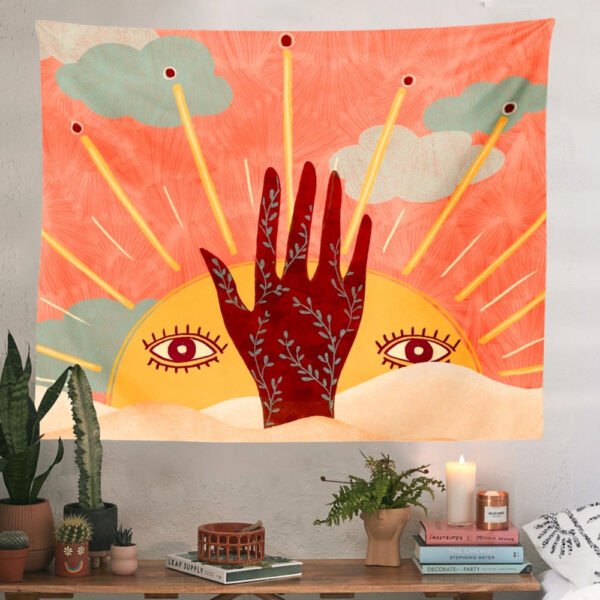 Magic Hand Tarot Tapestry Wall Hanging Moon Phase Tapestries Botanical Bedroom Decor Hippie Boho Wall Decor Decoration