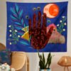 Magic Hand Tarot Tapestry Wall Hanging Moon Phase Tapestries Botanical Bedroom Decor Hippie Boho Wall Decor Decoration