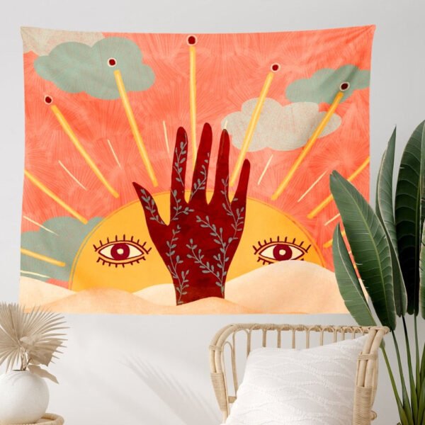 Magic Hand Tarot Tapestry Wall Hanging Moon Phase Tapestries Botanical Bedroom Decor Hippie Boho Wall Decor Decoration
