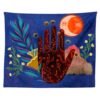 Magic Hand Tarot Tapestry Wall Hanging Moon Phase Tapestries Botanical Bedroom Decor Hippie Boho Wall Decor Decoration