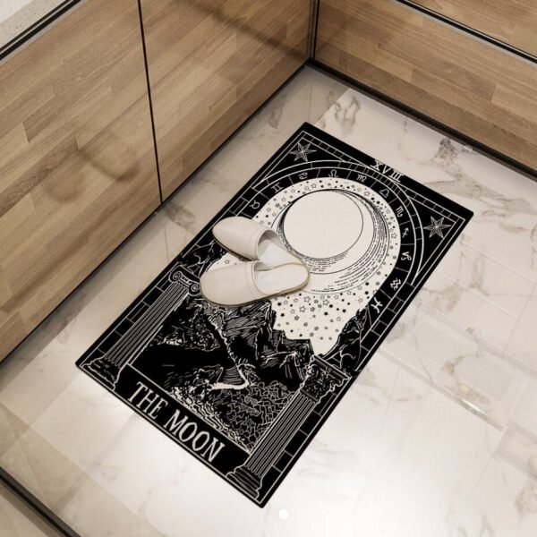 Magic Tarot Floor Mat Psychedlic The Moon Area Rugs Large Home Living Room Bedroom Carpet Print Mandala Anti Slip Decor Doormat
