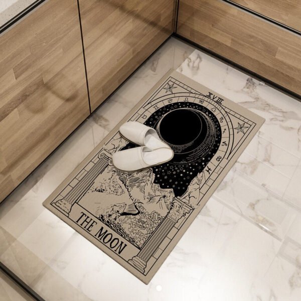 Magic Tarot Floor Mat Psychedlic The Moon Area Rugs Large Home Living Room Bedroom Carpet Print Mandala Anti Slip Decor Doormat