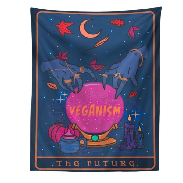 Magic Tarot Wall Tapestry Moon Hand Quotes Veganism Magical Witch Art Tapestry Wall Hanging Living room Bedroom Home Decor