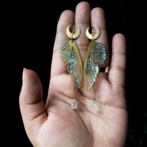 Magical-Green-Fairy-Wing-Earrings-Dangle-Earrings-Clear-Quartz-Fairy-Wings-Earrings Magical Green Fairy Wing Earrings Dangle Earrings Clear Quartz Fairy Wings Earrings
