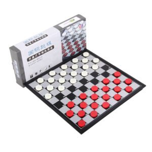 Magnetic International Draughts Set Chess Checkers Portable Folding Plastic 40Pcs/set Board 25x25cm Funny Educational Games   Game related